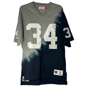 Mitchell & Ness Bo Jackson Throwback Tie Dyed Black Silver Jersey Tee men sz M
